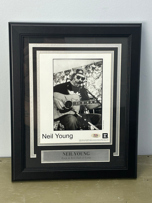 Framed & Autographed Neil Young Photograph with COA